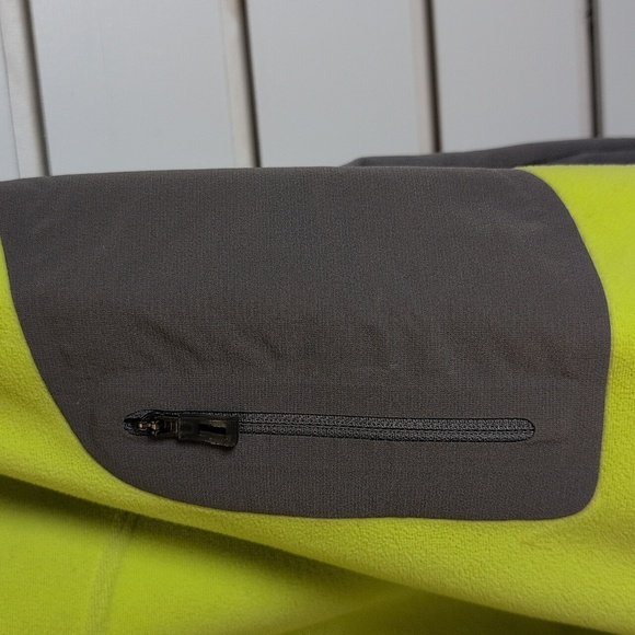 L.L. Bean Polartec Fleece Full Zip Jacket Chartreuse/Gray Size XL EUC - Picture 4 of 11